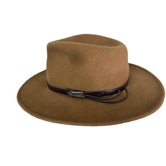 Cabelas Wool Felt Mens L XL Pecan Tan Western Hat All Seasons Outdoors Utility - Picture 1 of 16
